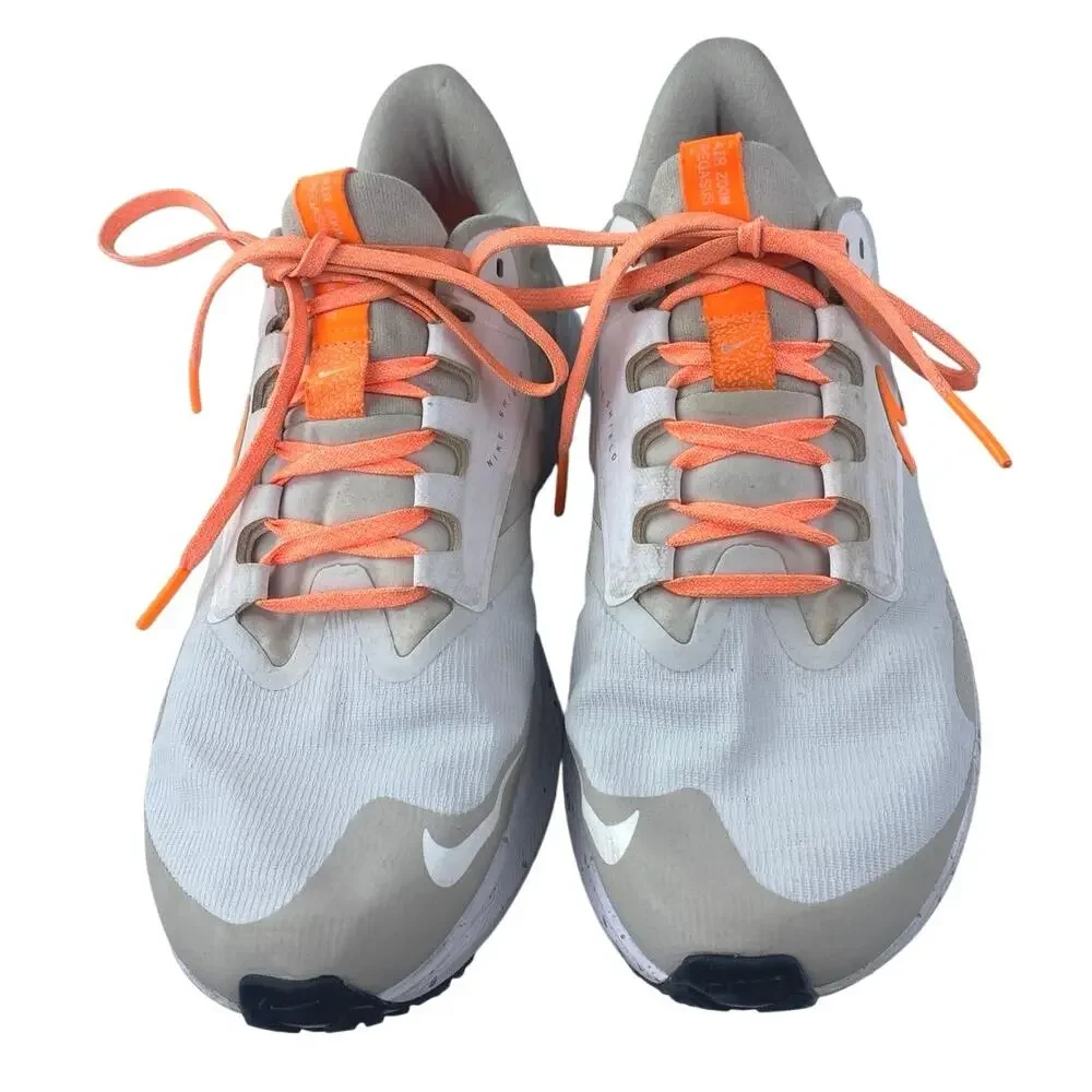 Nike Air Zoom Pegasus 39 Shield Womens White Orange Running Sneakers Shoes Sz 9